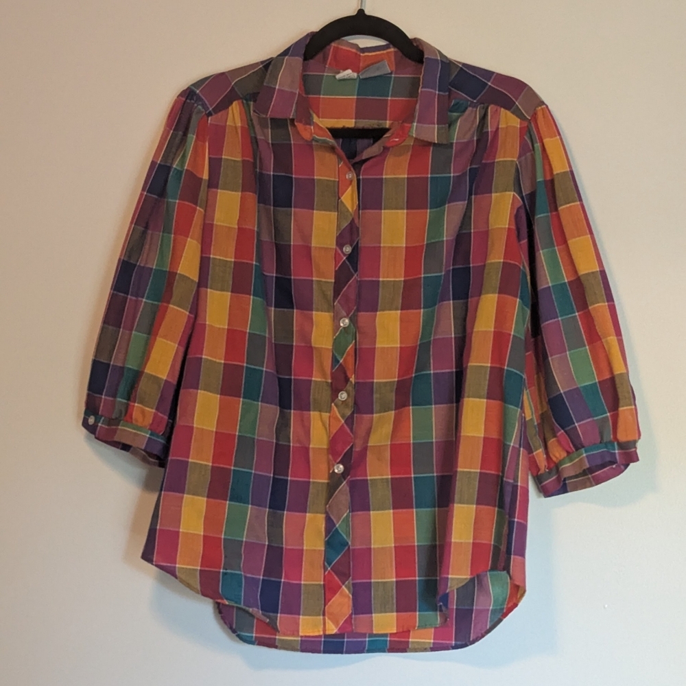 80's JCPenney Multicolor Plaid Shirt